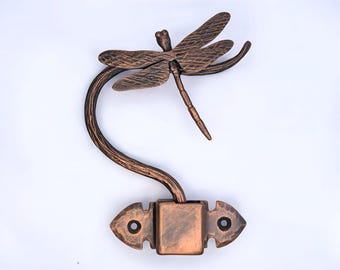 Dragonfly mailbox flag with  | Wrought Iron Mailbox Accessory | Rustic Garden Mailbox Decor