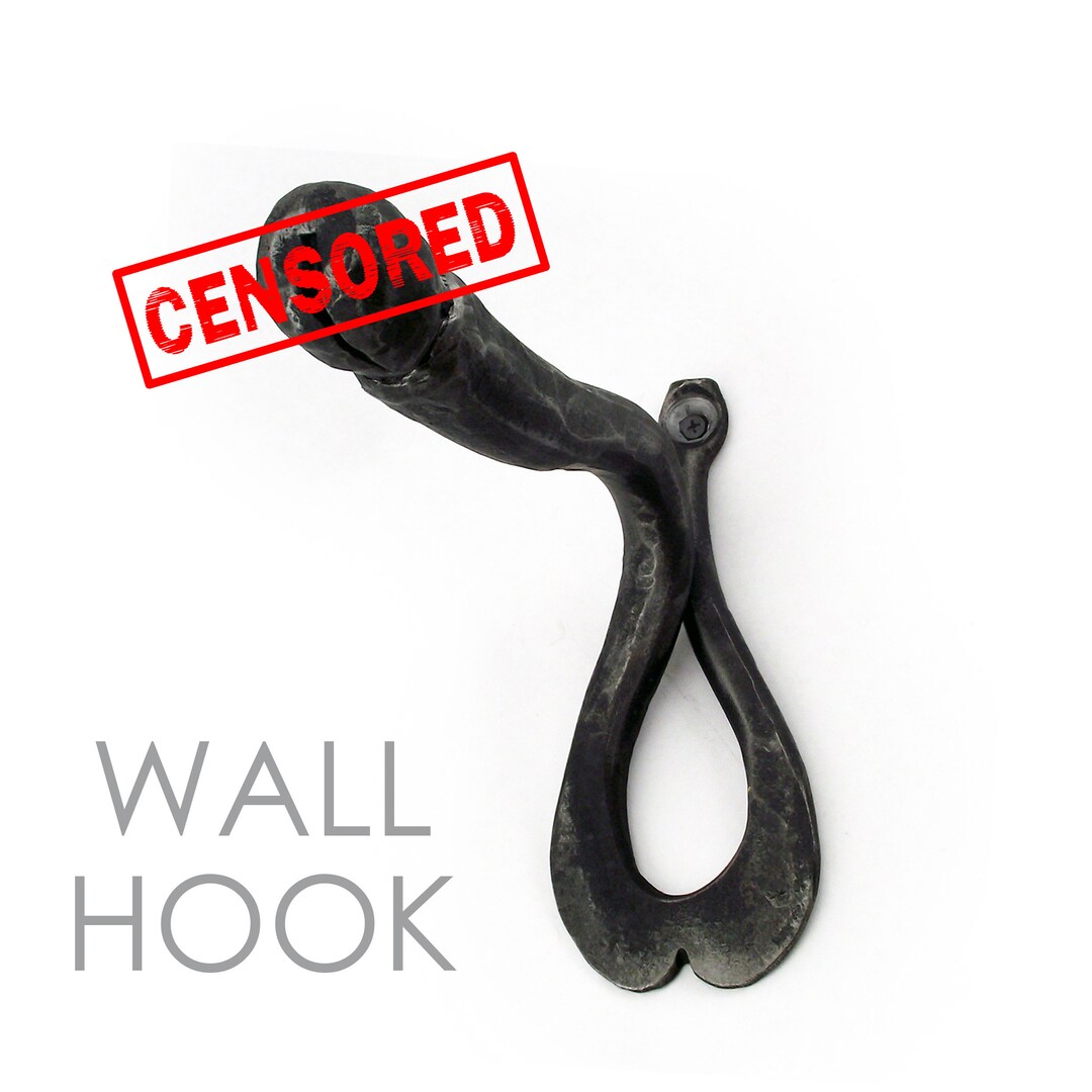 Steel Hook Prostrate Forged Iron Penis Wall Hook, Adult Gag Gift, Metal Art Decor - Etsy