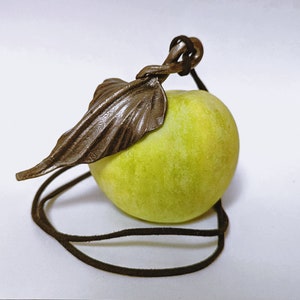 Hand-forged Leaf Pendant Necklace - Metal Leaf Keychain or Bag Charm - Artisan Blacksmith Jewelry