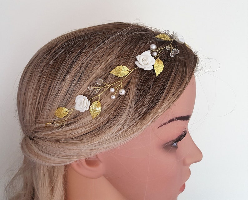 Bridal wreath Wedding headband Bride Diadem.
