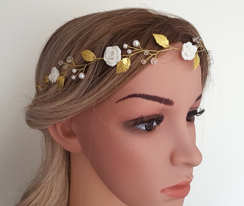 Bridal wreath Wedding headband Bride Diadem.