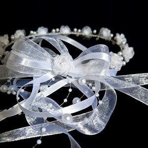 Hair wreath, communion, wedding White