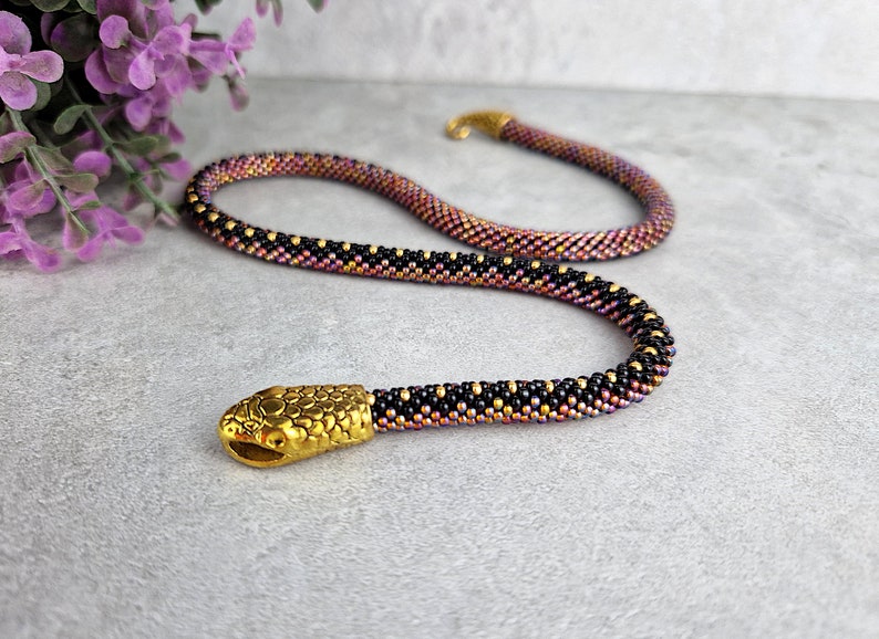 Collana serpente, catena Ouroboros, girocollo serpente immagine 1