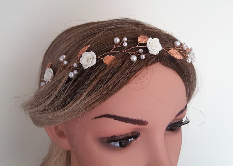 Bridal wreath Wedding headband Bride Diadem.