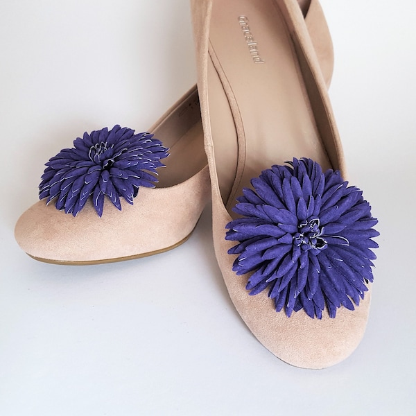 Leder Schuh-Clip, Blumen Schuh Clip.