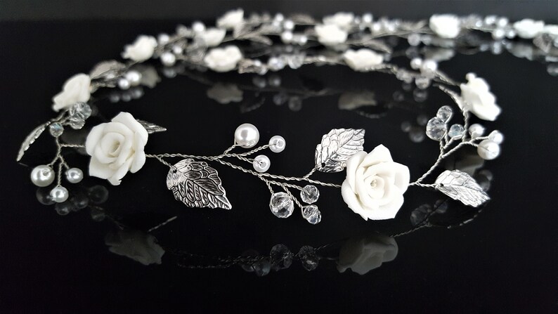Bridal wreath Wedding headband Bride Diadem.