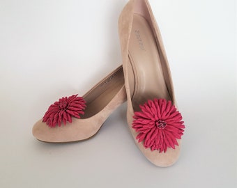 Leder Schuh-Clip, Blumen Schuh Clip.