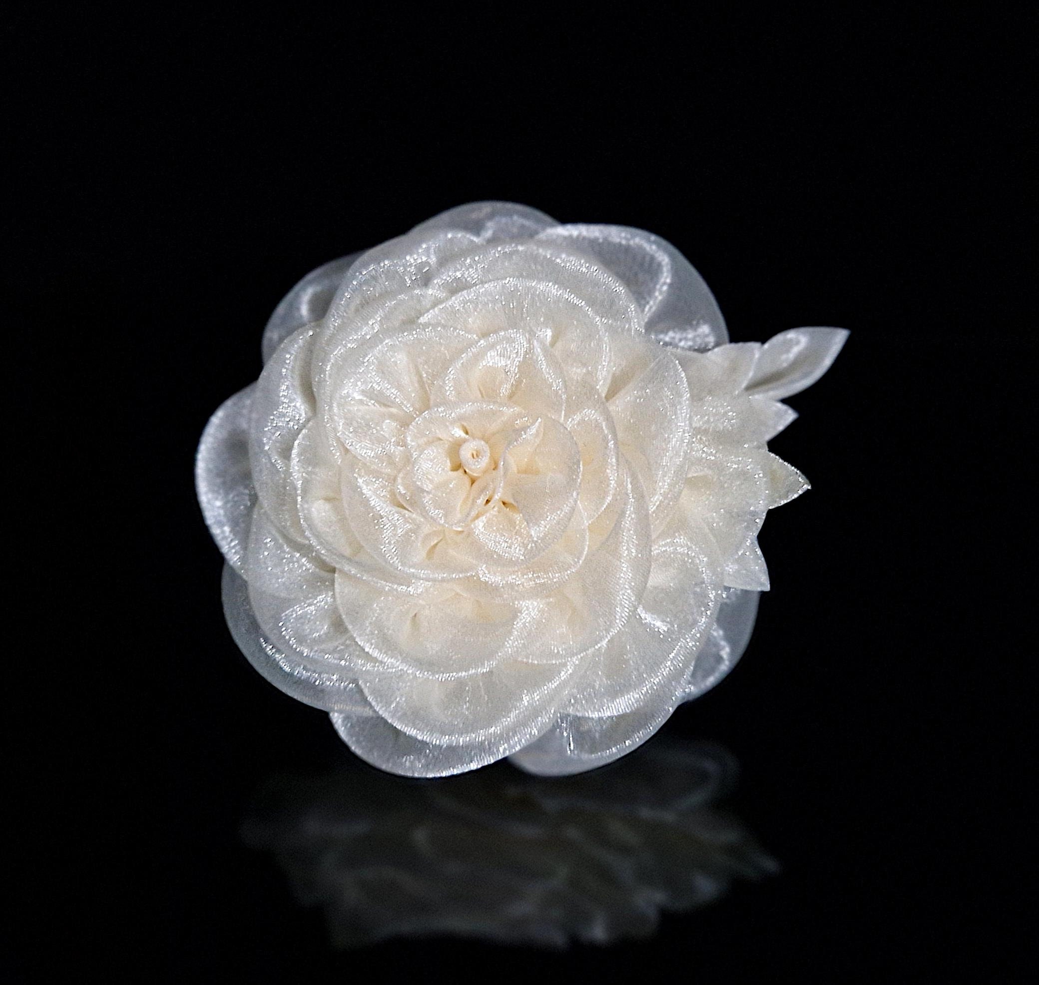 Spilla Da Bavero A Forma Di Camelia In Chiffon - Accessorio Elegante Per Donne, Regalo Ideale, Colori Diversi