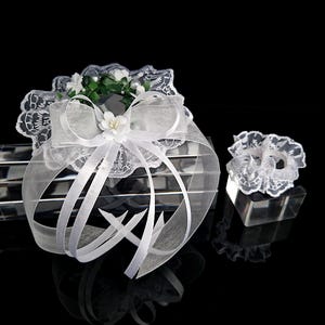 Candle decoration set, drip guard. Communion. Baptism. White, ivory.