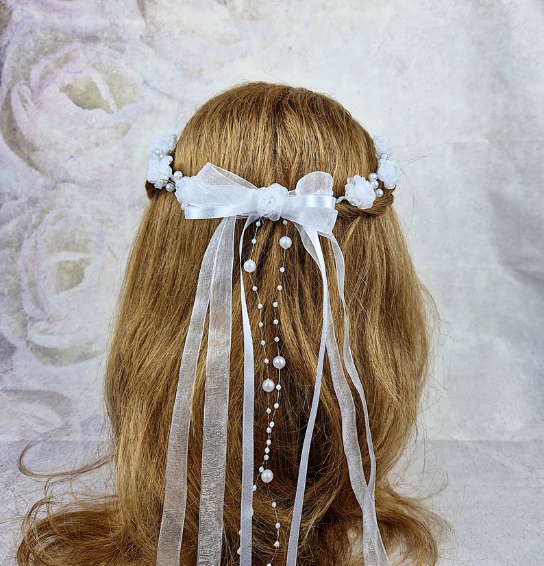 Hair wreath, communion, wedding image 9