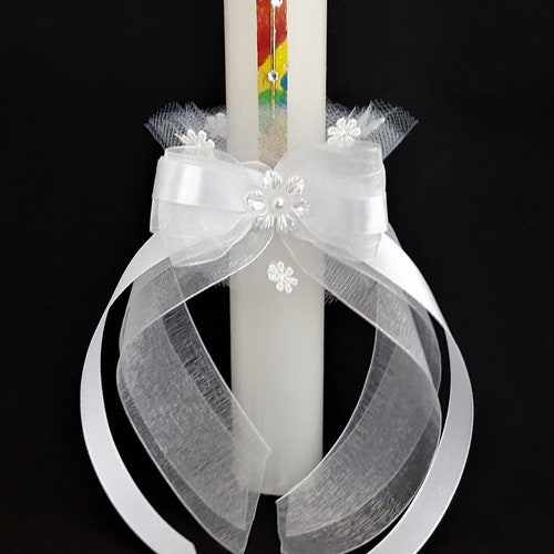 Candle Drip Cover Christening Communion Candle Decoration White Okapnik 