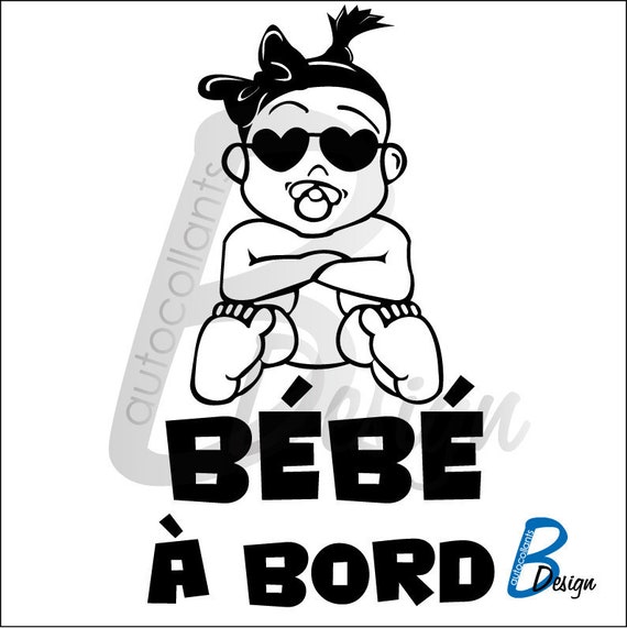 Autocollant Bebe Fille A Bord Cool Avec Lunette En Coeur Etsy