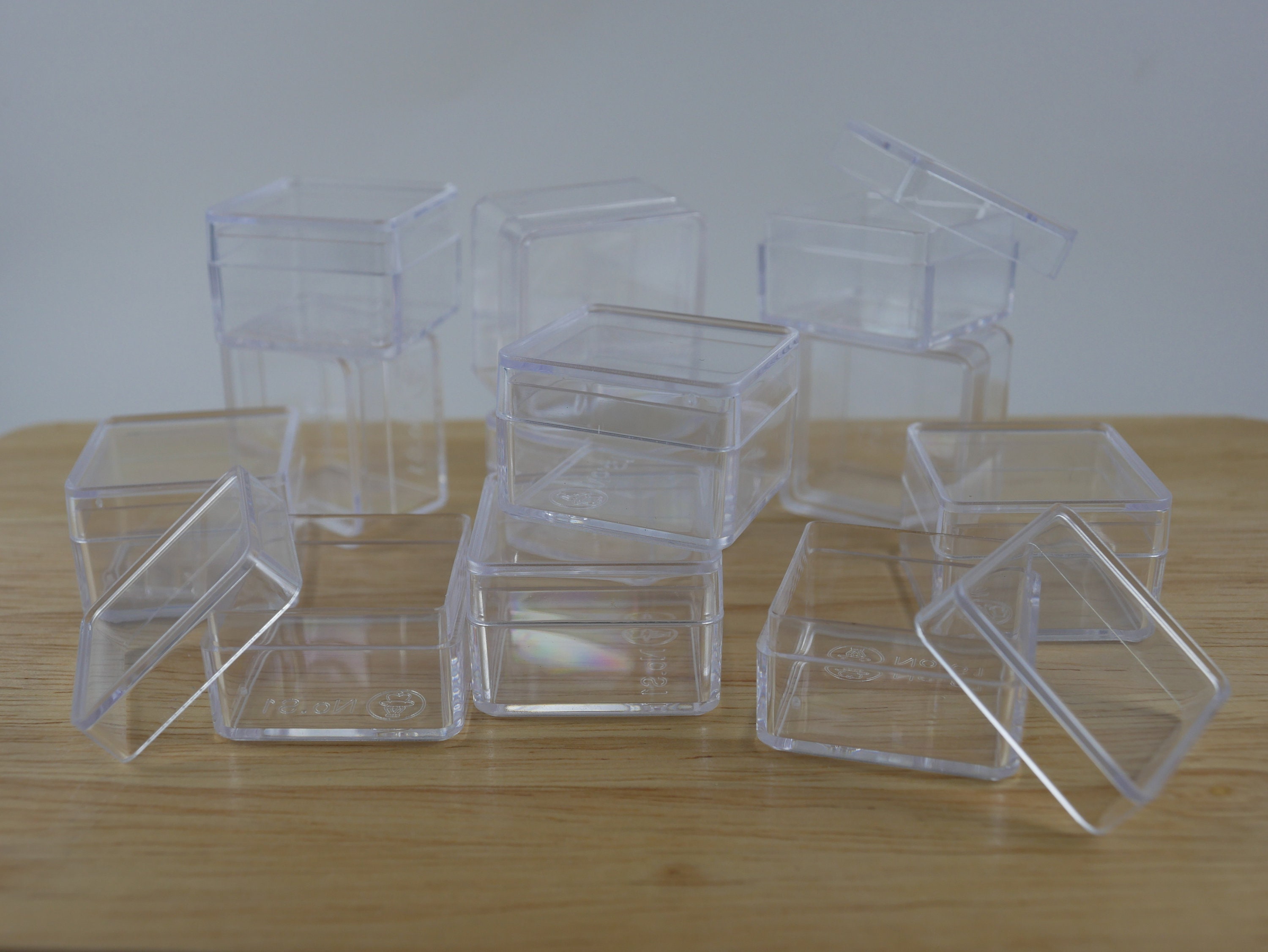 set of 12 mini clear plastic boxes with lid gift box beads Etsy