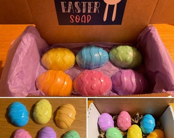 Soap Handcrafted Easter Egg Soap Bar pastel egg hunt Easter gift box