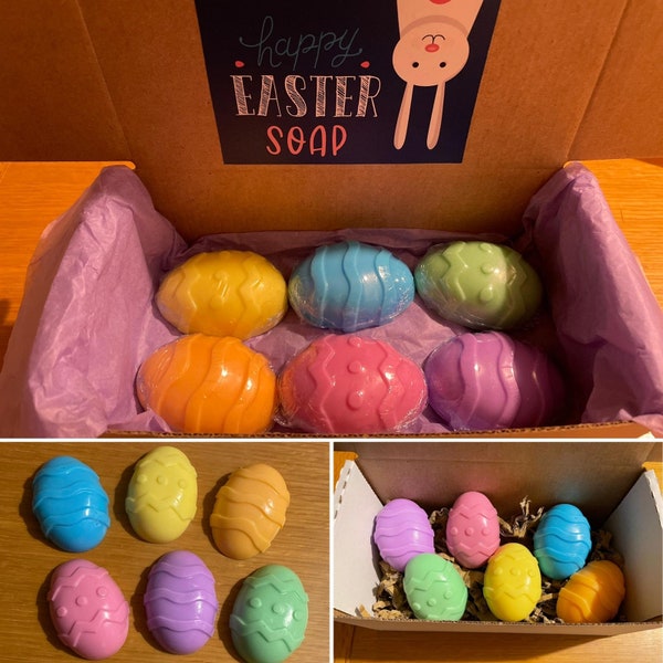 Soap Handcrafted Easter Egg Soap Bar pastel egg hunt Easter gift box