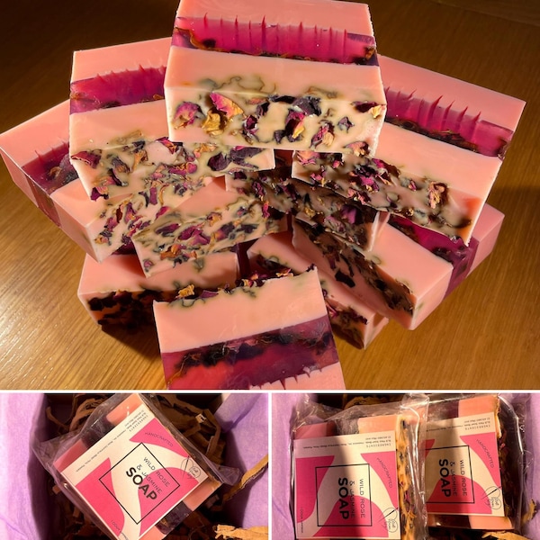 Handcrafted wild rose and jasmine Soap Bar valentines