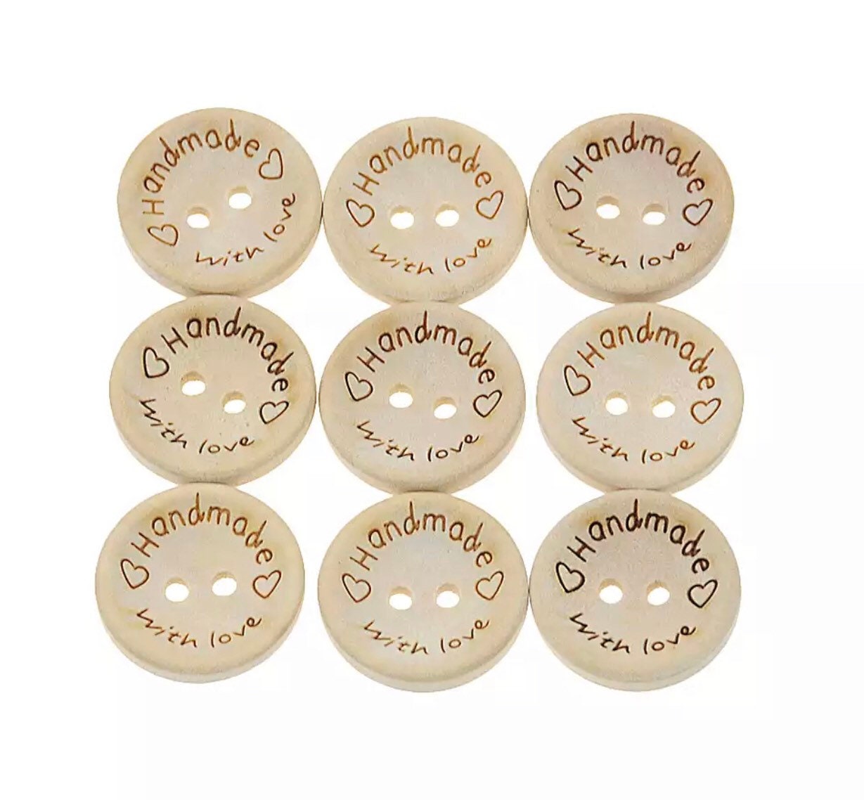 Natural Wooden Buttons Handmade Letter Love Scrapbooking For DIY