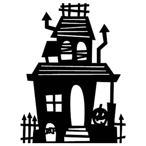 Scary House Halloween Pumpkin Vinyl Sticker Decoration decal | Etsy