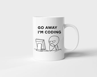 Go Away I'm Coding Mug Novelty Gift Printed Tea Coffee Ceramic Mug Multiple designs