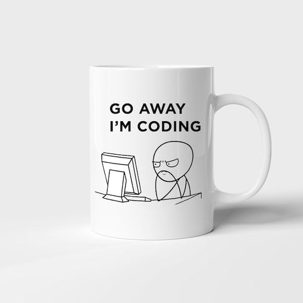 Go Away I'm Coding Mug Novelty Gift Printed Tea Coffee Ceramic Mug Multiple designs