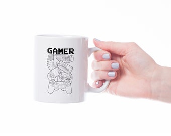 Gamer Novelty Gift Impreso Té Café Taza Cerámica Múltiples diseños