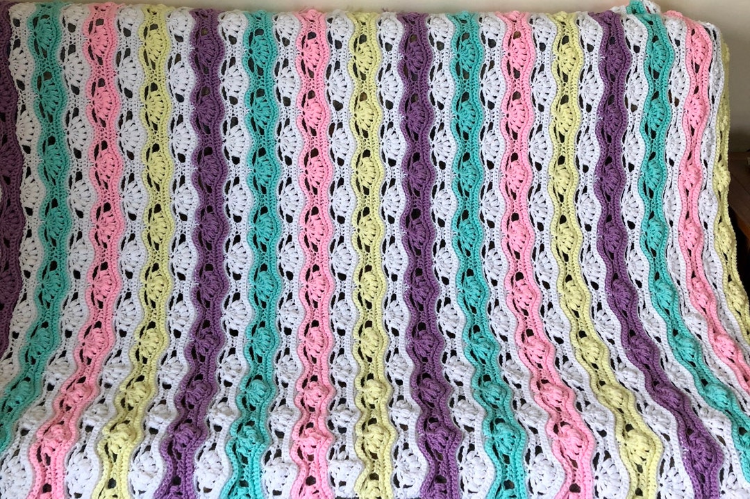 Puff Shell Ripple Afghan Ripple Puff Afghan (throw) - Etsy