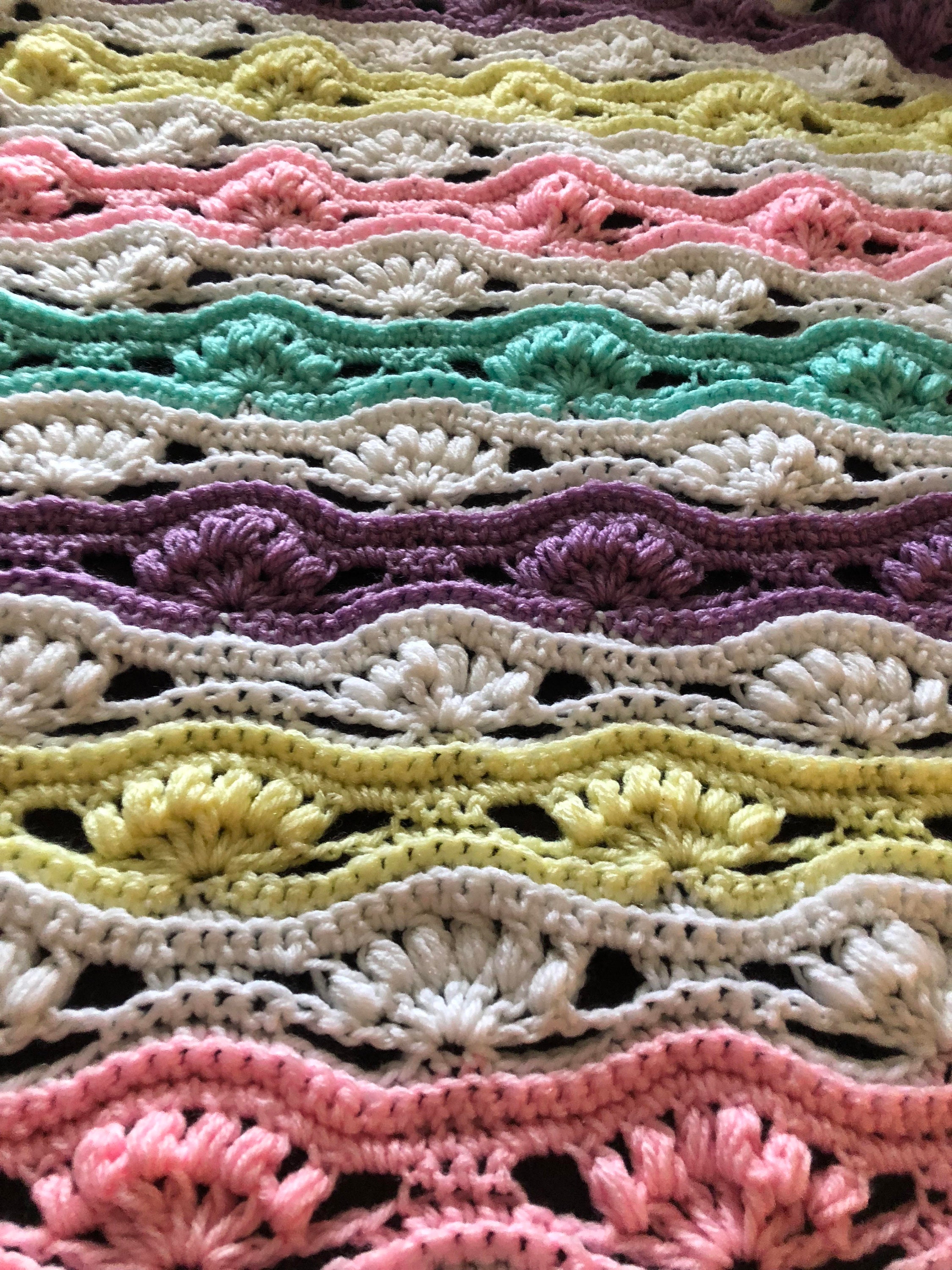Puff Shell Ripple Afghan Ripple Puff Afghan (throw) - Etsy