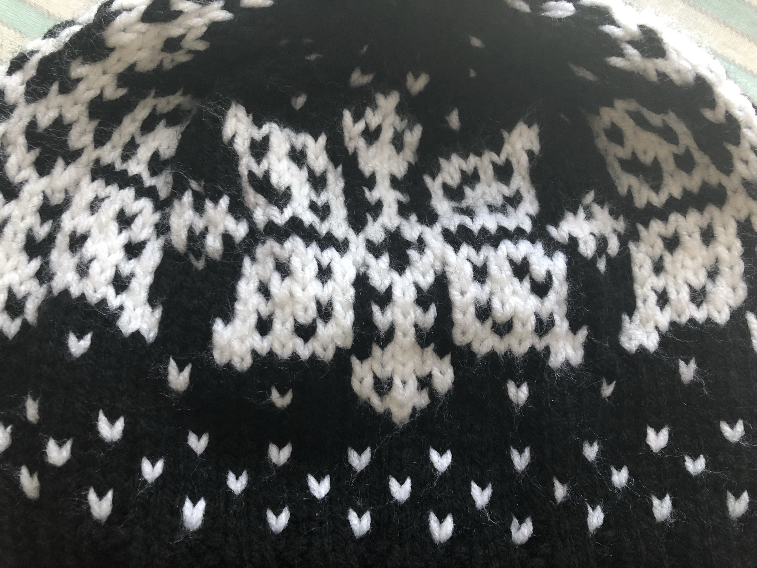 Fair Isle Knit Snowflake Hat (winter Hat) - Etsy