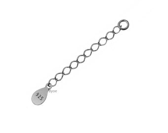 Chaîne d'extension Noir Rhodium plated (argent 925 sterling)