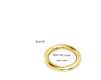 Open ring 5 mm gold filled 6 pieces