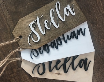 Stocking Tag with Custom Laser Cut Name