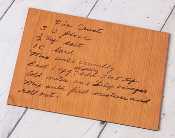 Custom Engraved Handwritten Recipe Card Keepsake
