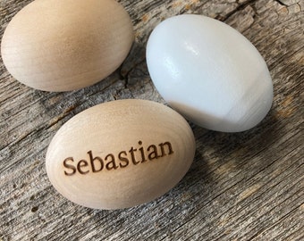 My First Easter Engraved Easter Egg - Custom Wooden Easter Egg Decor - Happy Easter Engraved Egg - Easter Egg Hunt Prize Egg