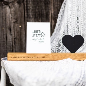 Postales y repisa para fotos con forma de corazón / boda / hecho a mano en madera / grabado personalizado