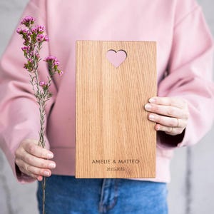 Cutting board heart / breakfast board wooden board wood engraved wedding personalized engraving bridal couple gift wedding gift names