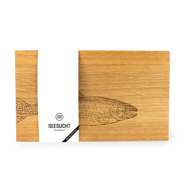 Cutting board fish engraving / breakfast board wooden board wooden snack board laser engraving personalized engraving image 3