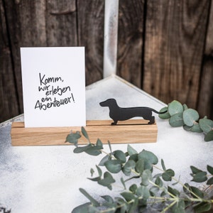 Pocztówki i ramki na zdjęcia Jamnik / ręcznie robione z drewna / grawerunek personalizowany