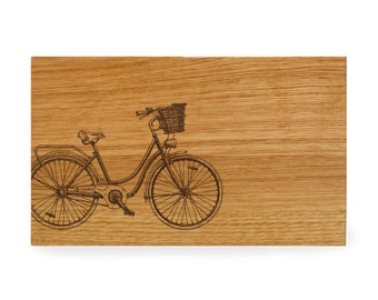 Snijplank Nederlandse fietsgravure/ontbijtplank houten plank houten snackplank lasergravure gepersonaliseerde gravering fiets