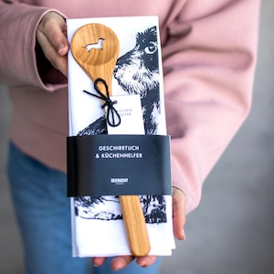 Set Dachshund Love / Tea Towel Dachshund + Cooking Spoon Dachshund