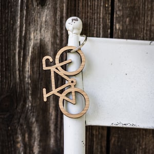 Keychain Bicycle / handmade wooden pendant