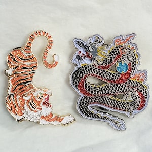 Tiger and Dragon Glitter Pins Pack
