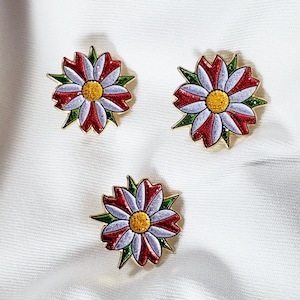 Cherry Blossom Pin Trio w/Glitter