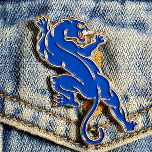 Blue Panther Tattoo Art Enamel Pin