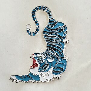Tiger Blue Enamel Pin