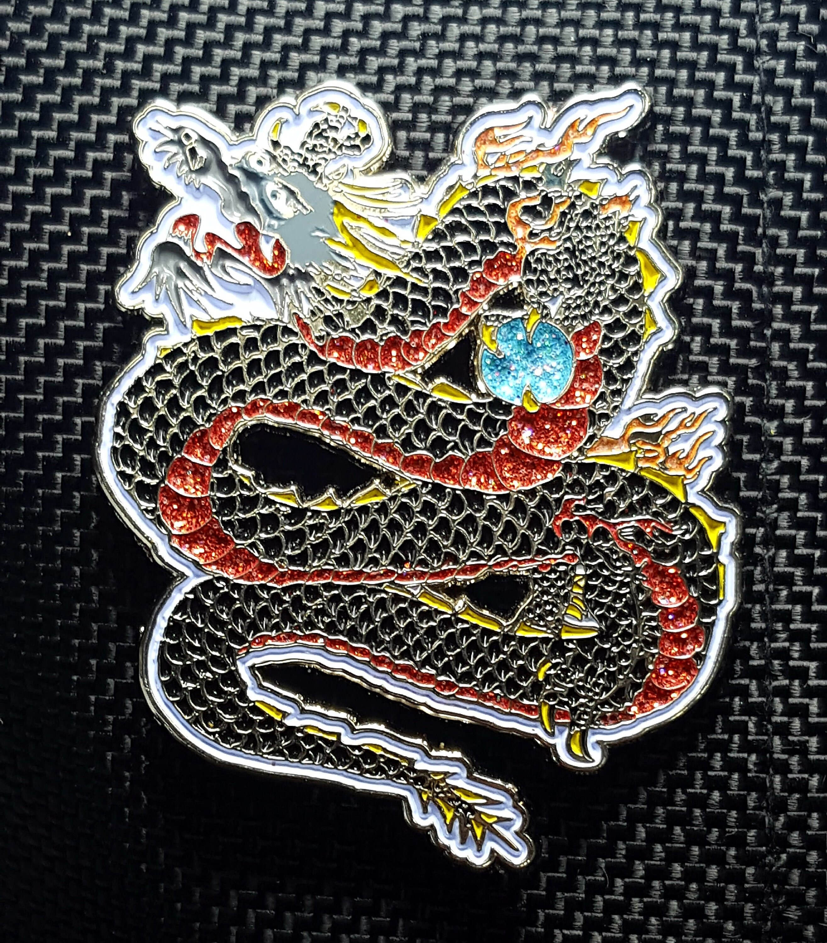 Dragon Tattoo Art Enamel Pin w/Glitter Etsy