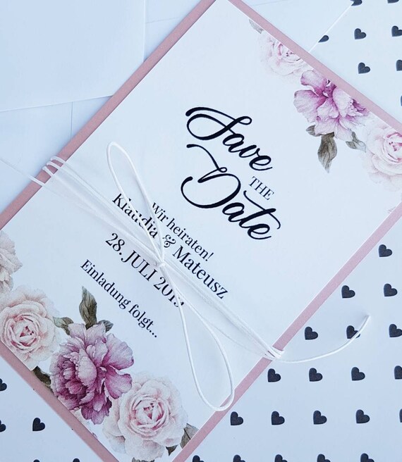 10x Save The Date Kartenzur Wedding Invitation Shiny Misty Etsy