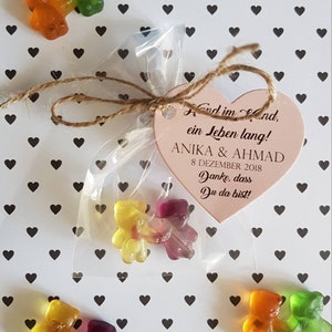 10x Gastgeschenk zur Hochzeit Fruchtgummi Tischdeko für Hochzeit, Hochzeitsdekoration Gummibärchen Pärchen Süßigkeiten als Gastgeschenke 画像 1