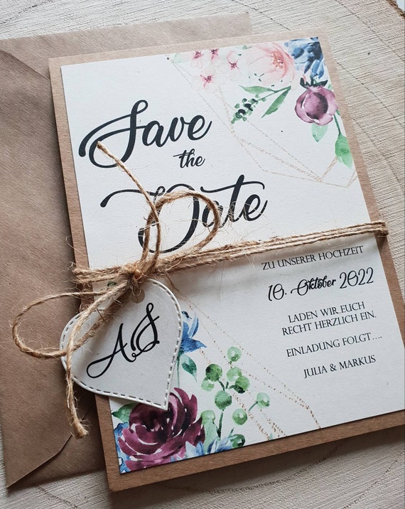 10 x Handmade Vintage Lace Save The Date cards Wedding 