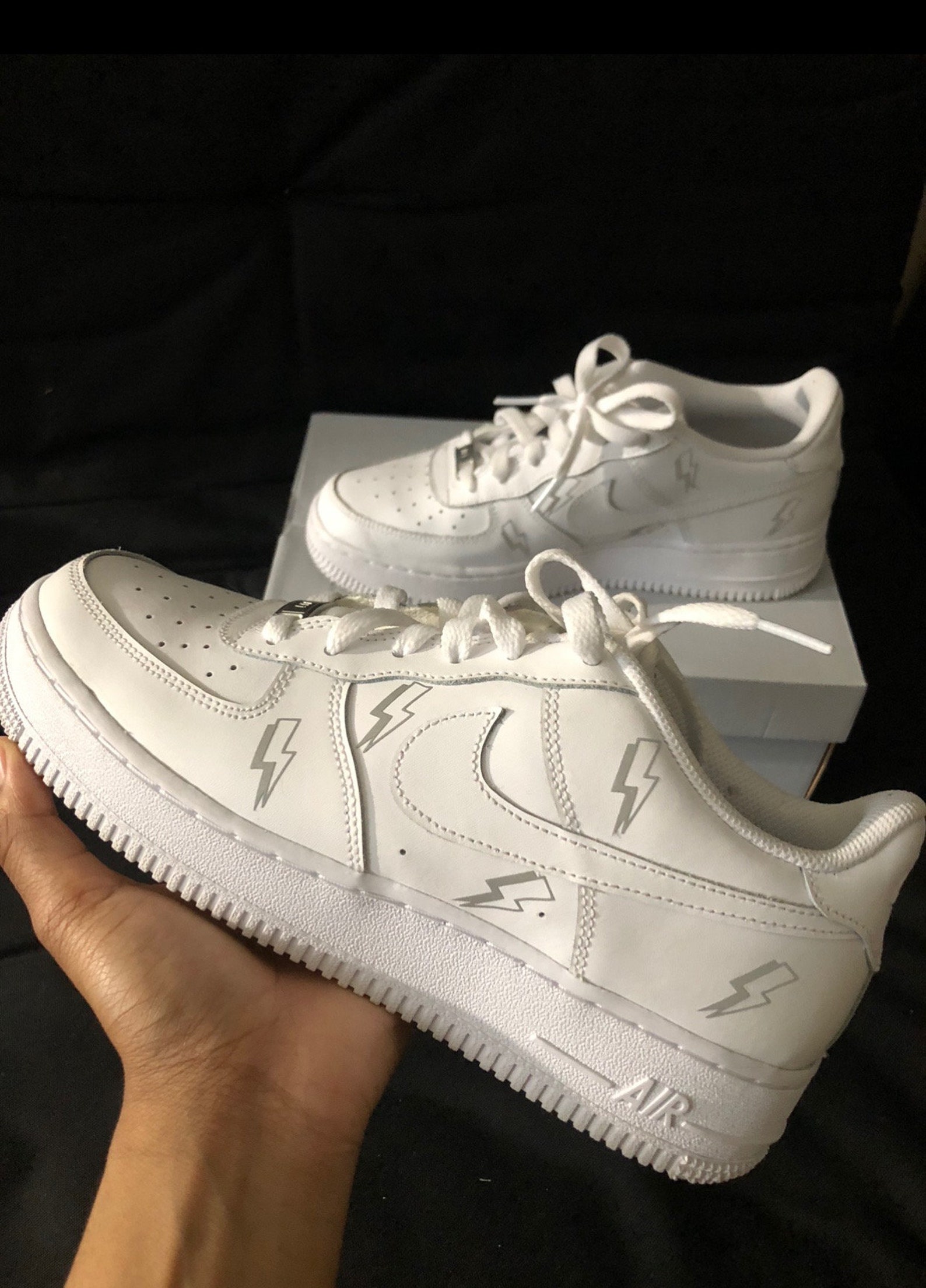 black air force 1 reflective lightning