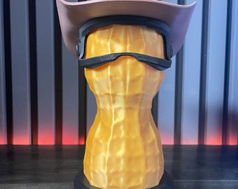 The Burnt Peanut 3D Printed Figurine, Gamer Desk Decor with interchangeable hats
